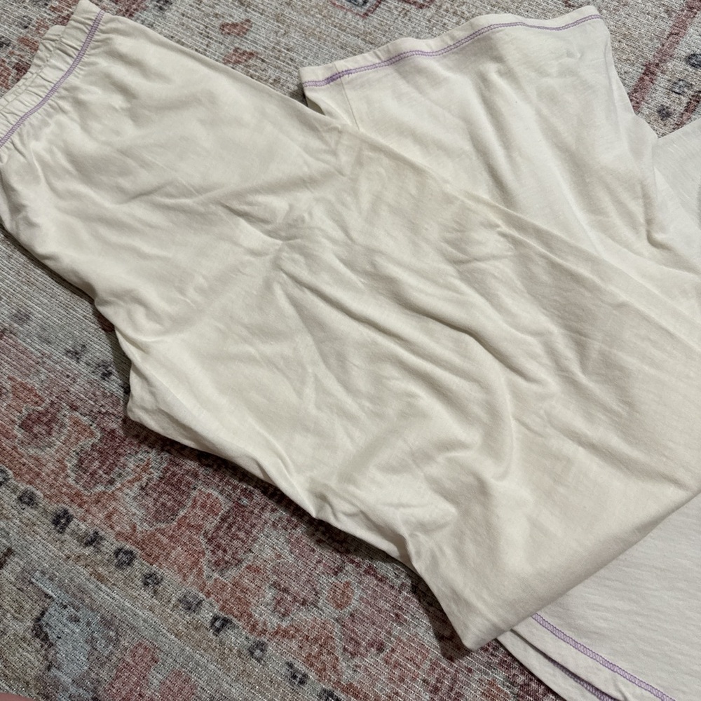 Parke x Set Active linen set in blanc with petunia trim size XS - Picture 6 of 6